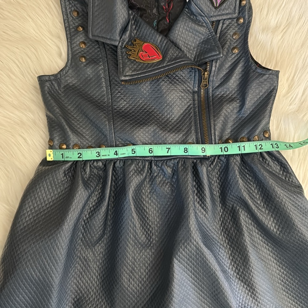 Disney Descendants 2 Villains Evie Faux Leather Blue Embellished Dress Size 7/8 - Picture 15 of 16